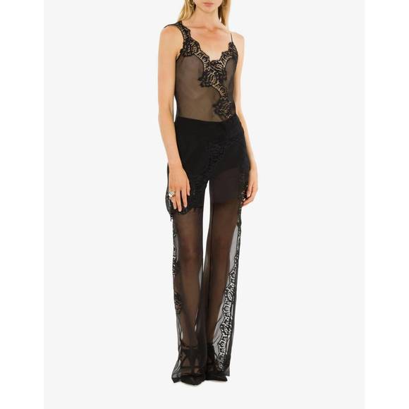 NEW ALBERTA FERRETTI organic chiffon culottes in black